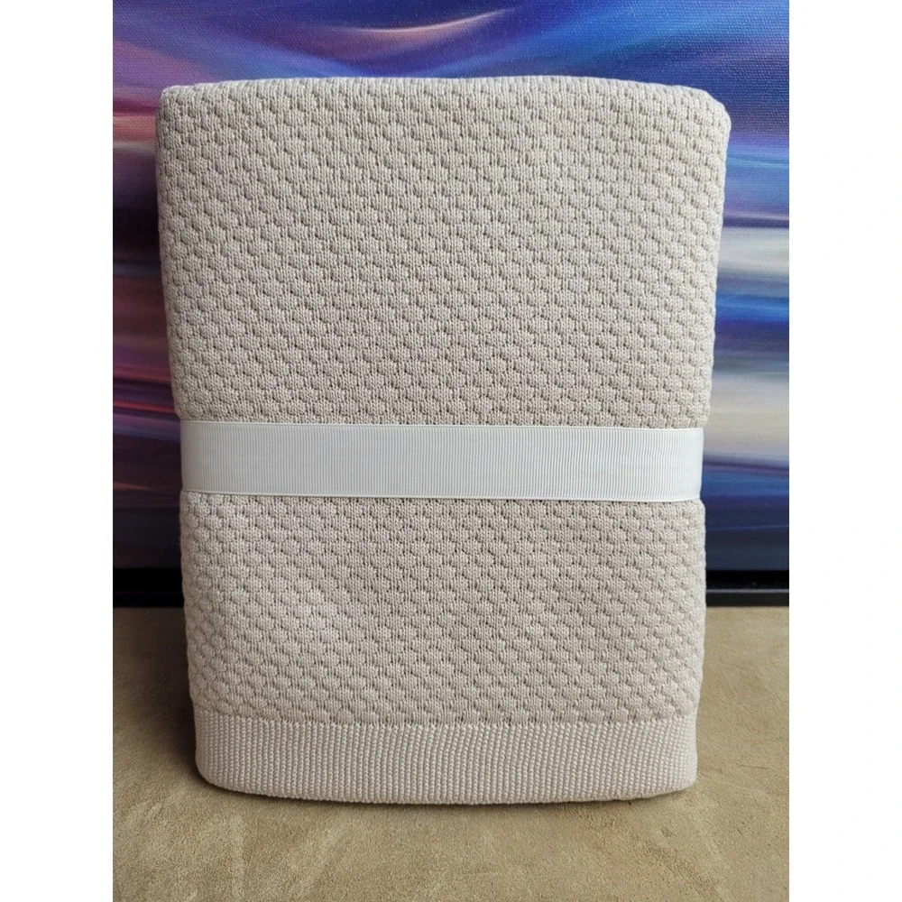ELEGANT BABY Taupe Textured Knit Blanket & Bunny Rattle Gift Set, New with Tags